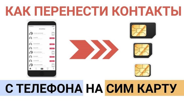 перенести контакты с телефона на сим карту